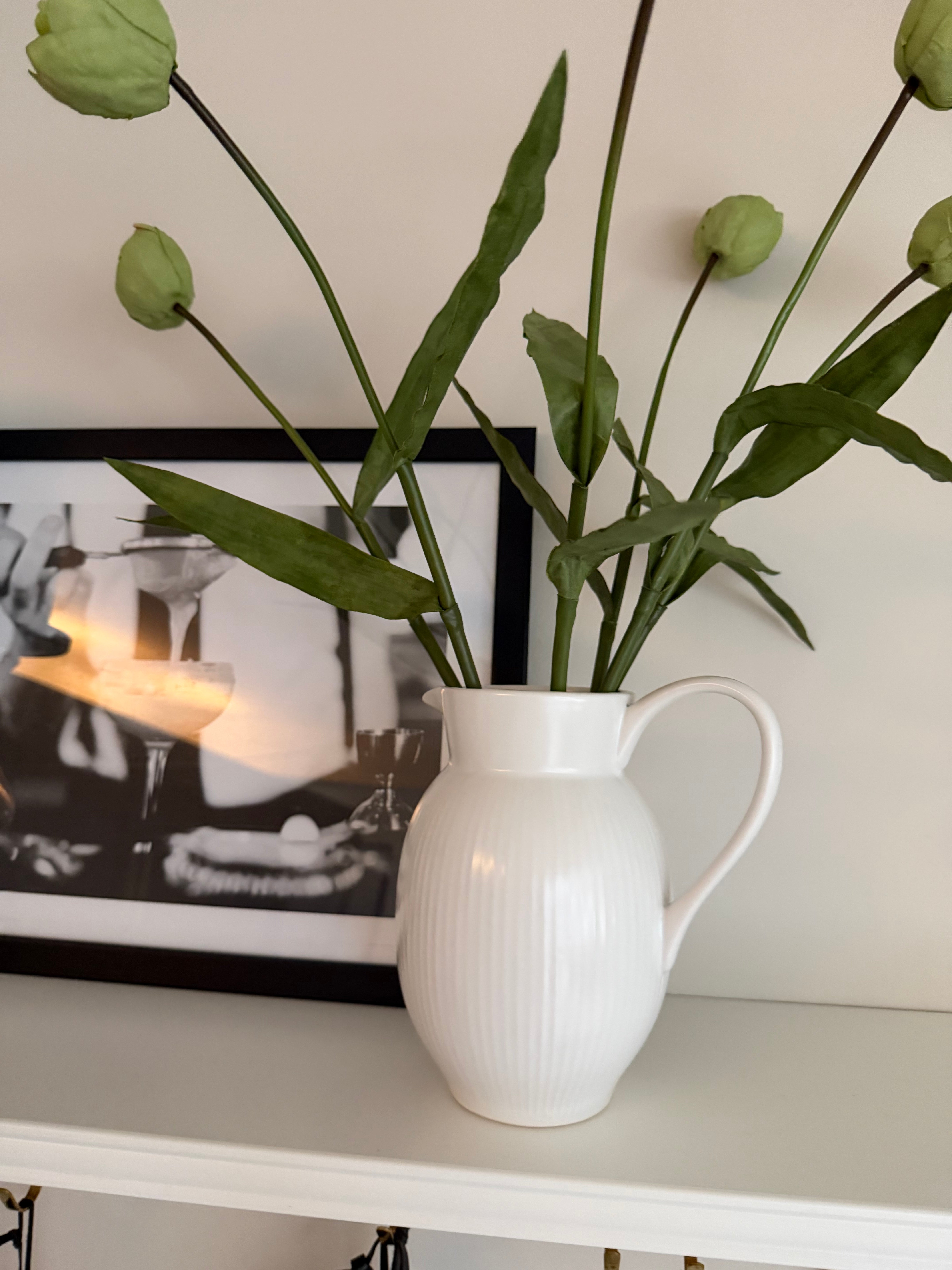 White Ribbed Jug