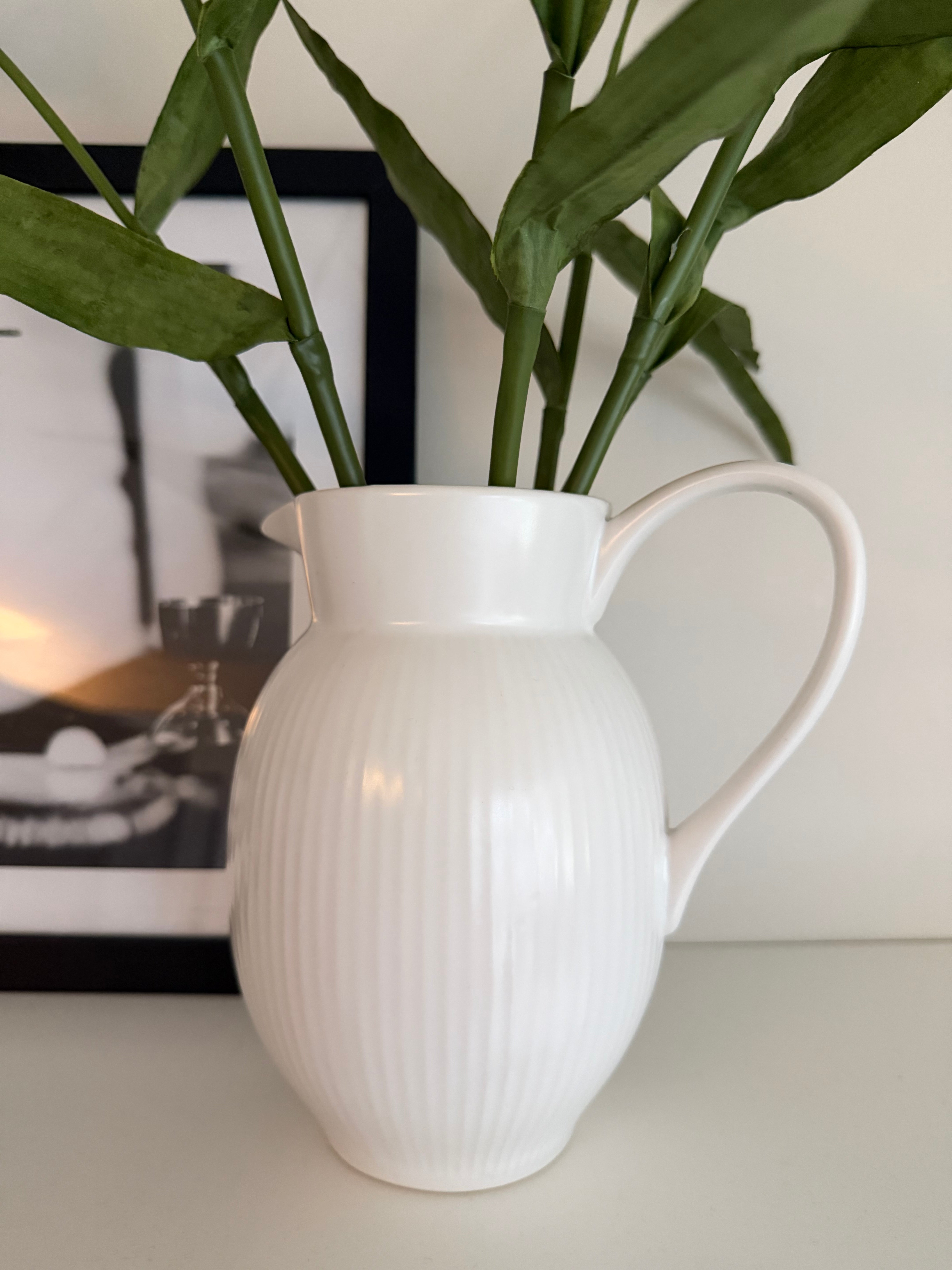 White Ribbed Jug