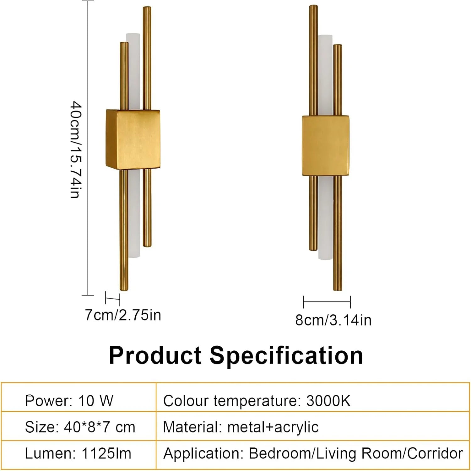 Double Gold Wall Light