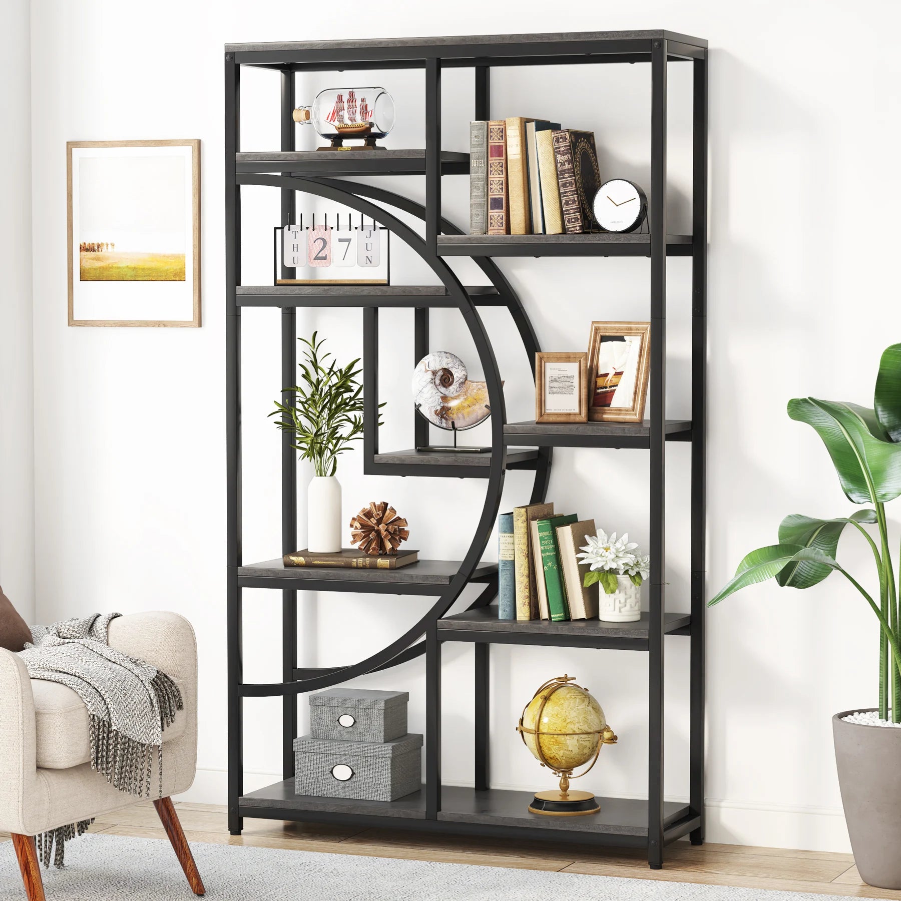 Freestanding Tall Bookshelve & Organiser