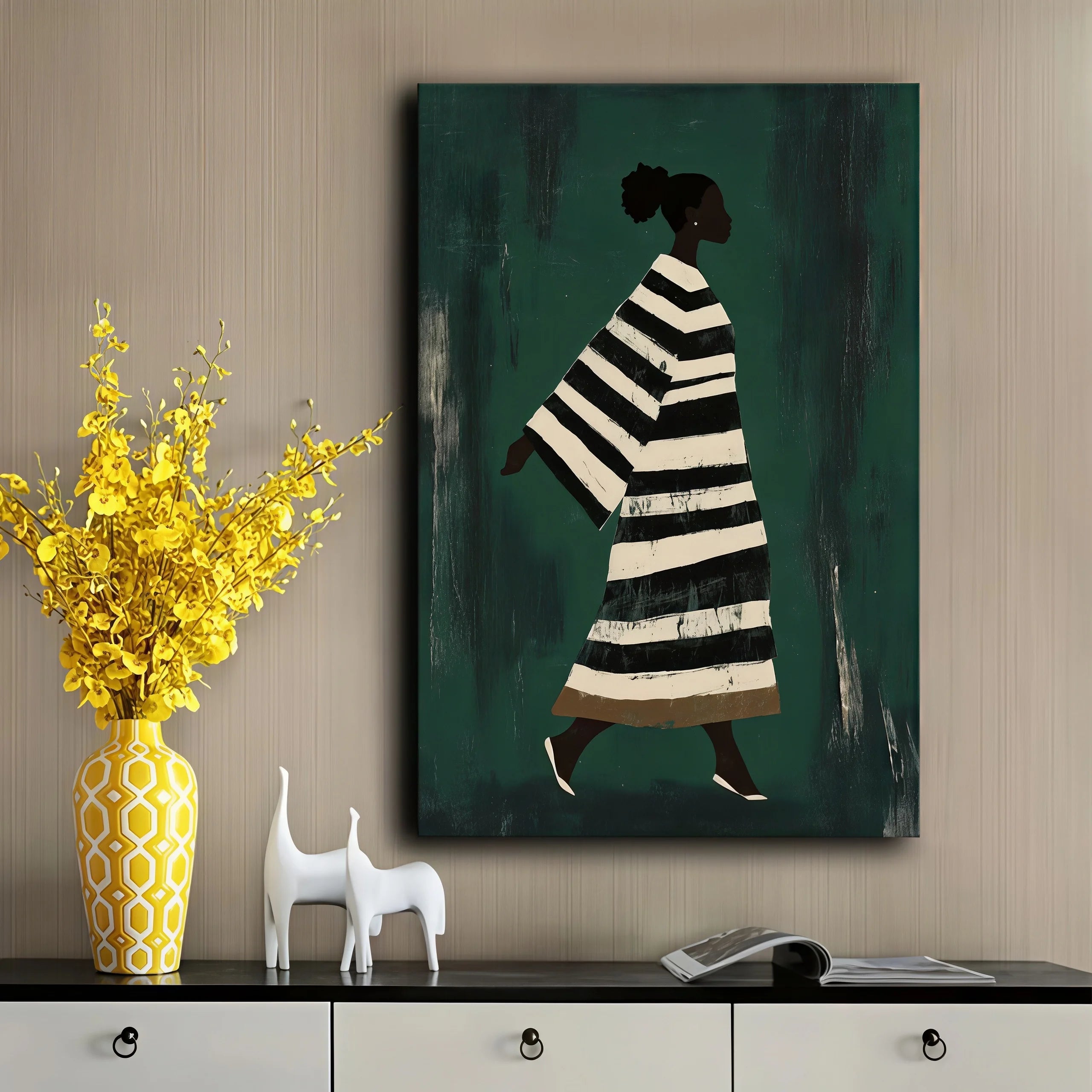 Wooden Framed Canvas Black & White