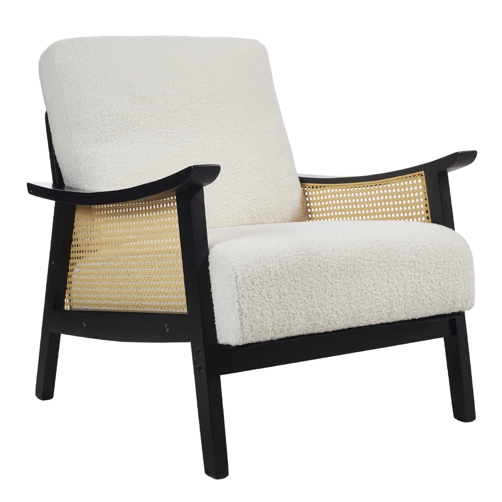 Teddy Plush Rattan Armchair