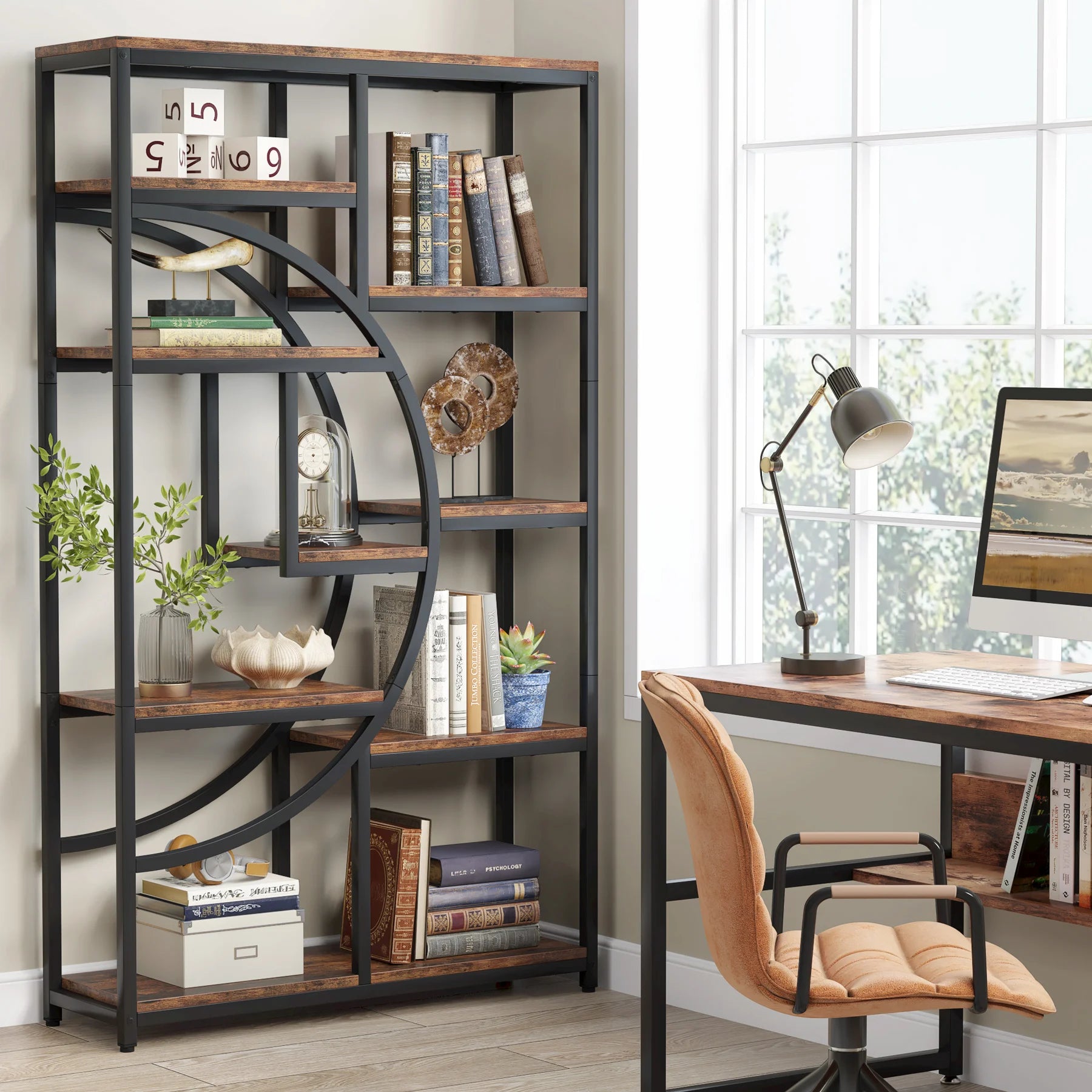 Freestanding Tall Bookshelve & Organiser