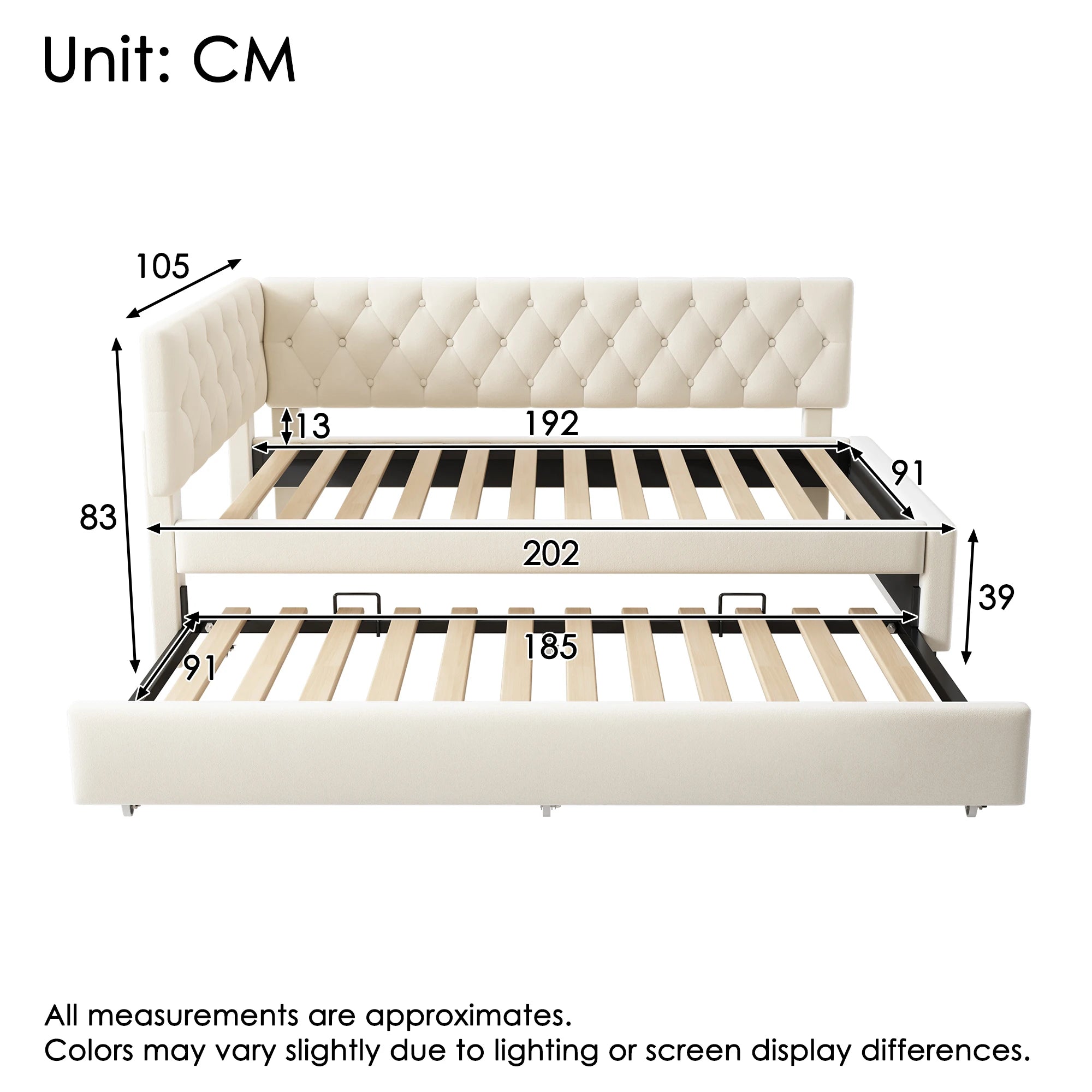 Upholstered Pull-Out Ottoman Daybed