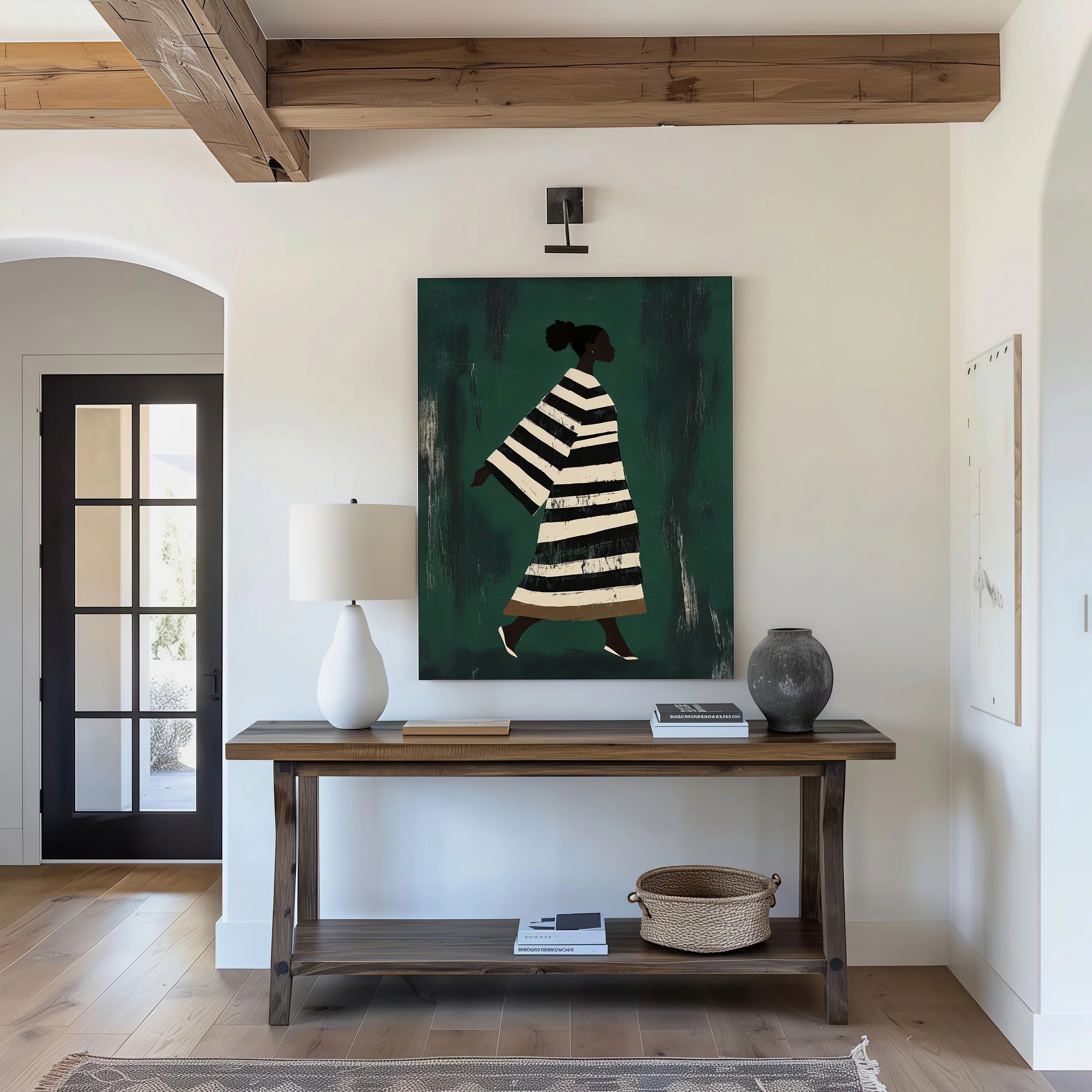 Wooden Framed Canvas Black & White
