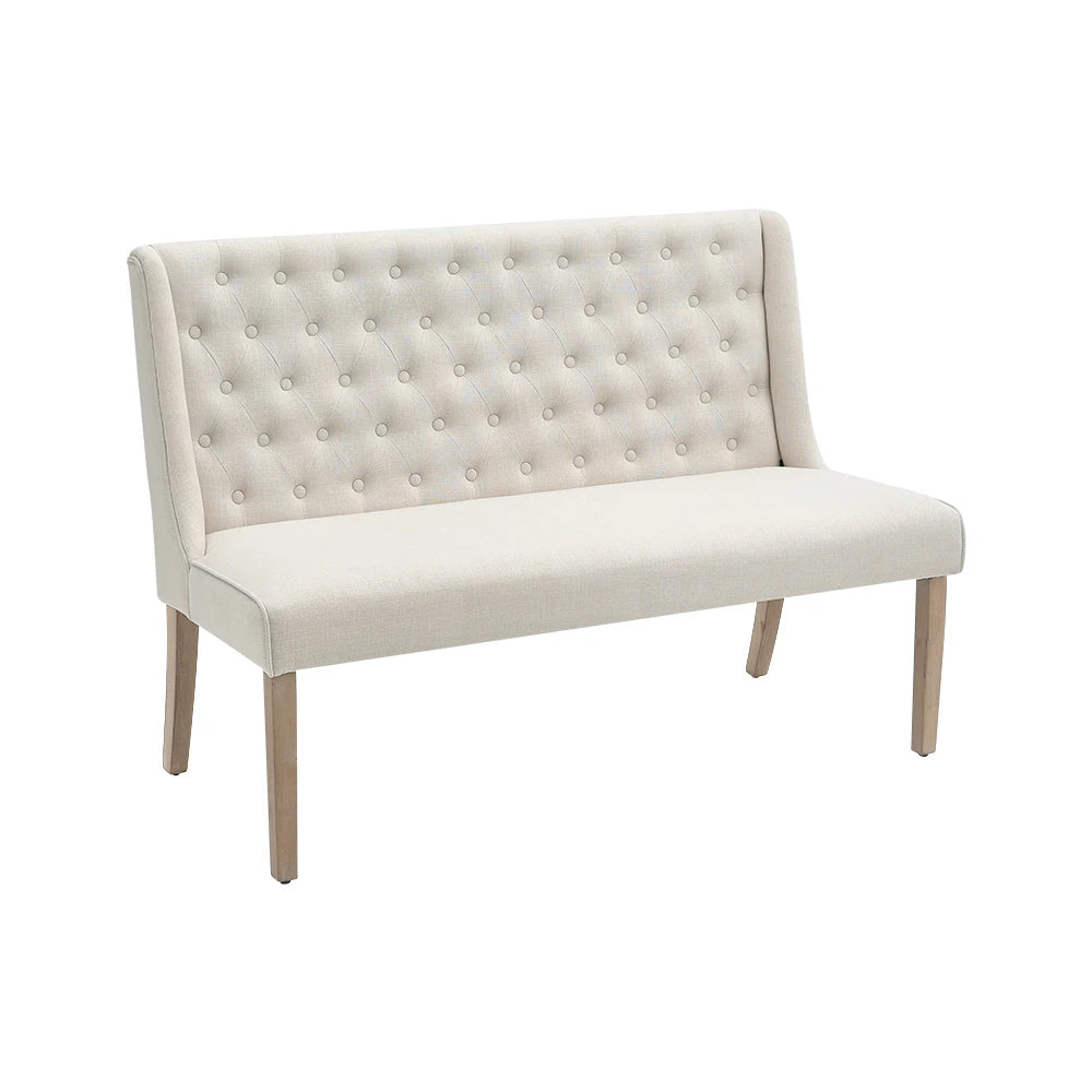 Beige Upholstered Bench