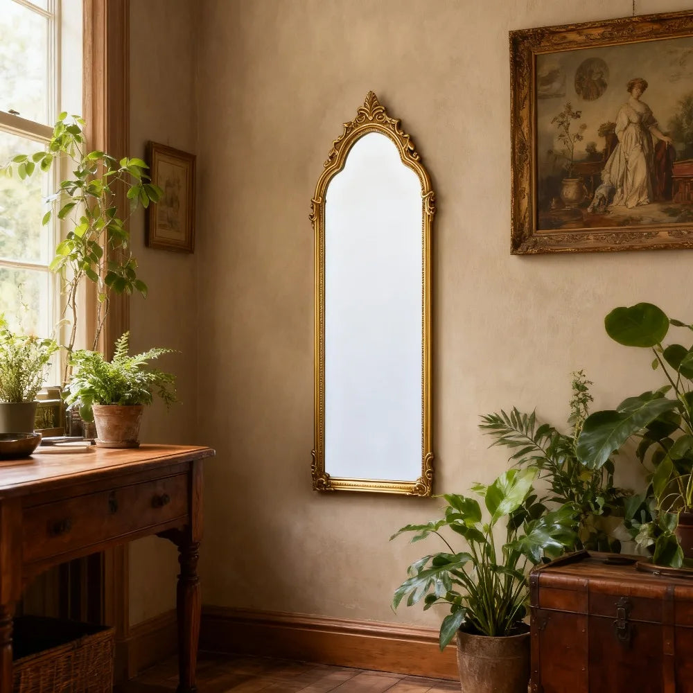 Arched Full Length Wall Mirror with Elegant Detail