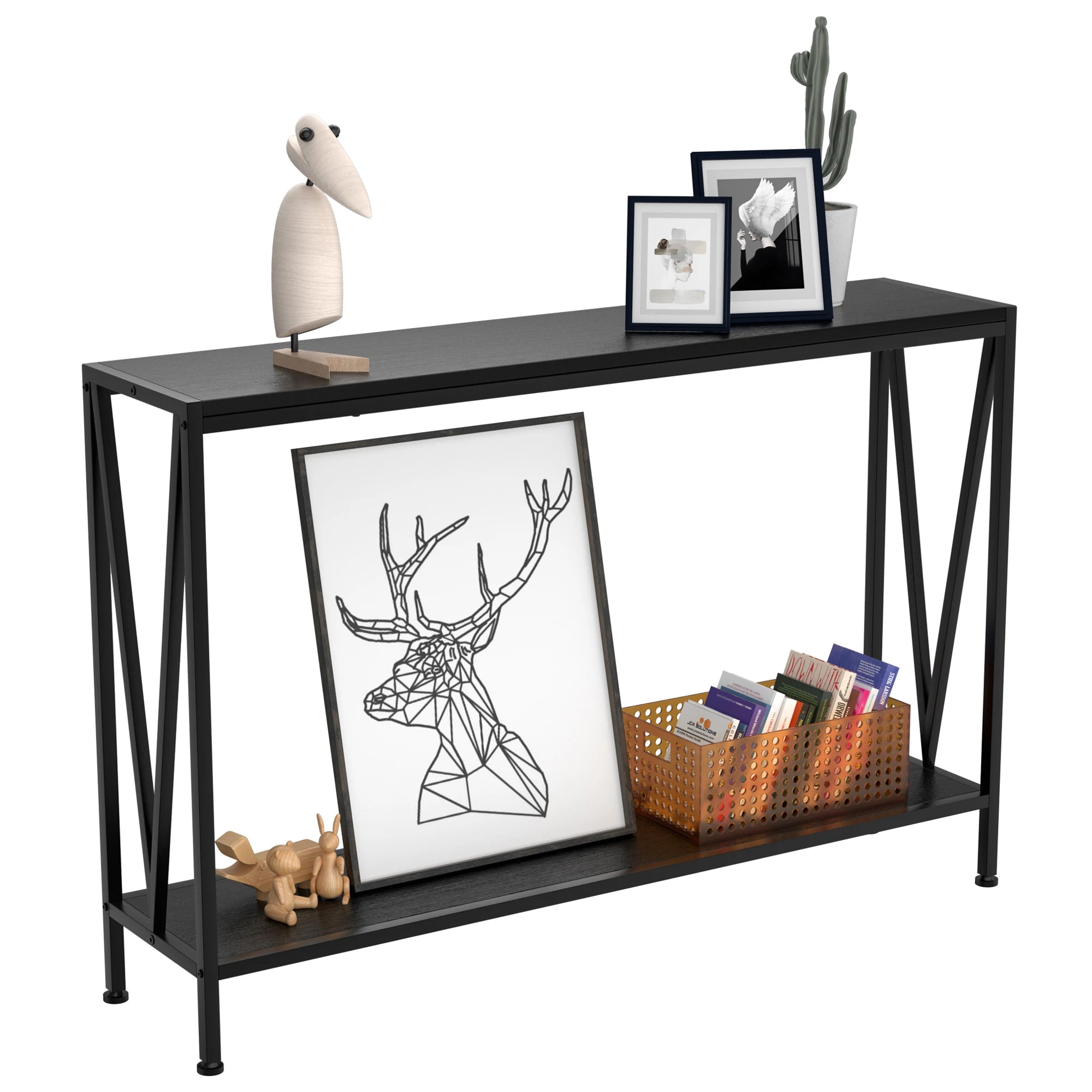 2 Tier Metal Console Table