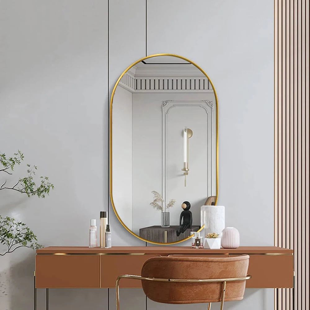 Gold bathroom vanity mirror
