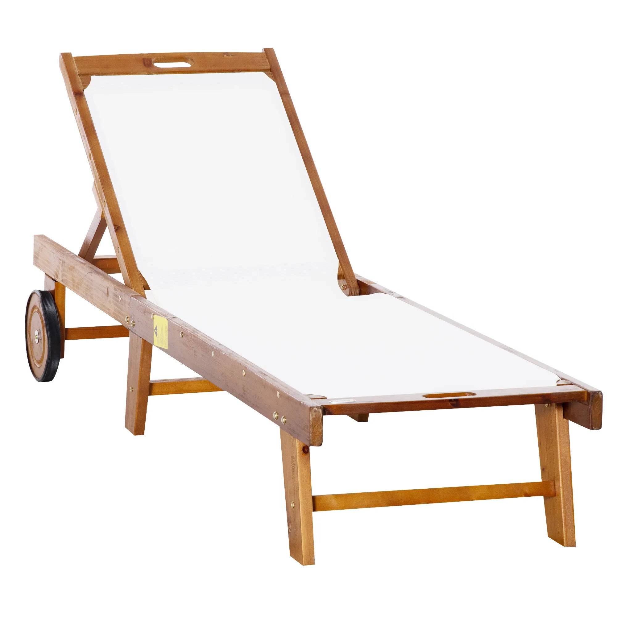 Outdoor Wooden Lounger With Wheels