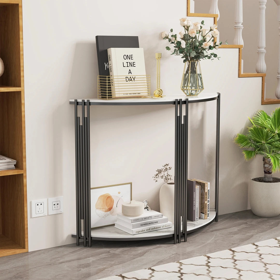 Sintered Stone Half Moon Console Table