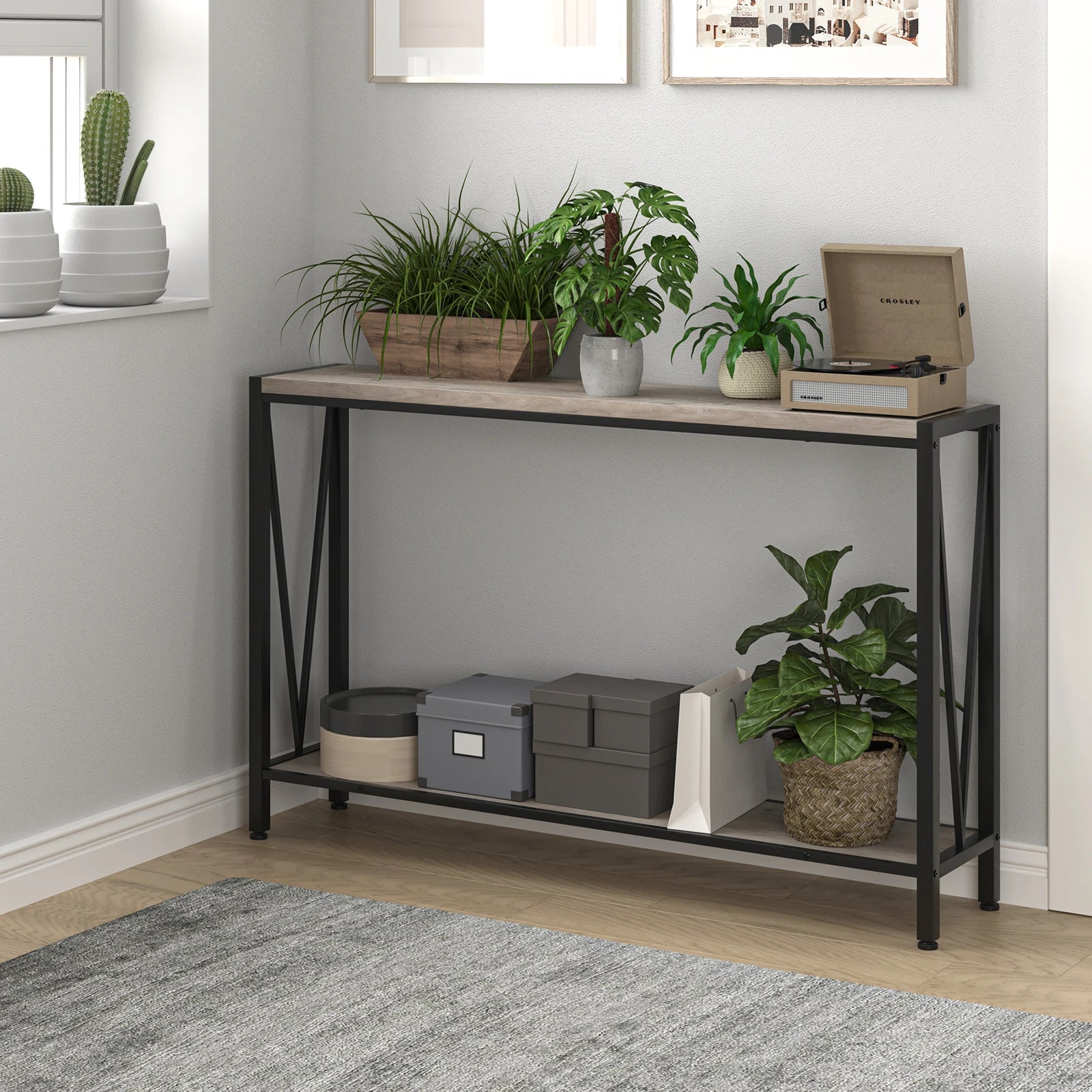 2 Tier Metal Console Table