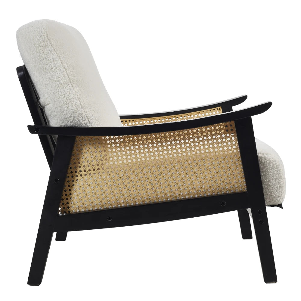 Teddy Plush Rattan Armchair
