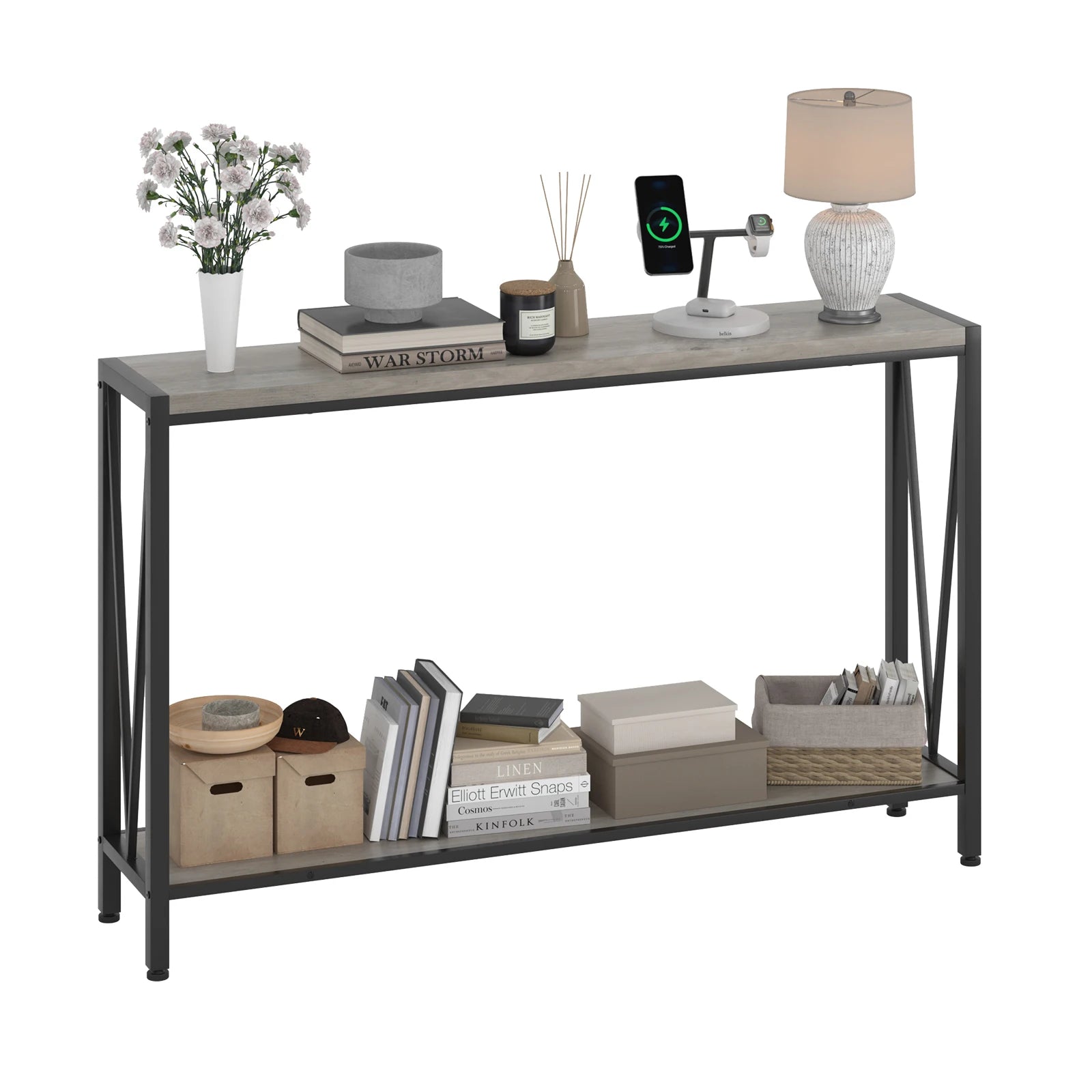 2 Tier Metal Console Table