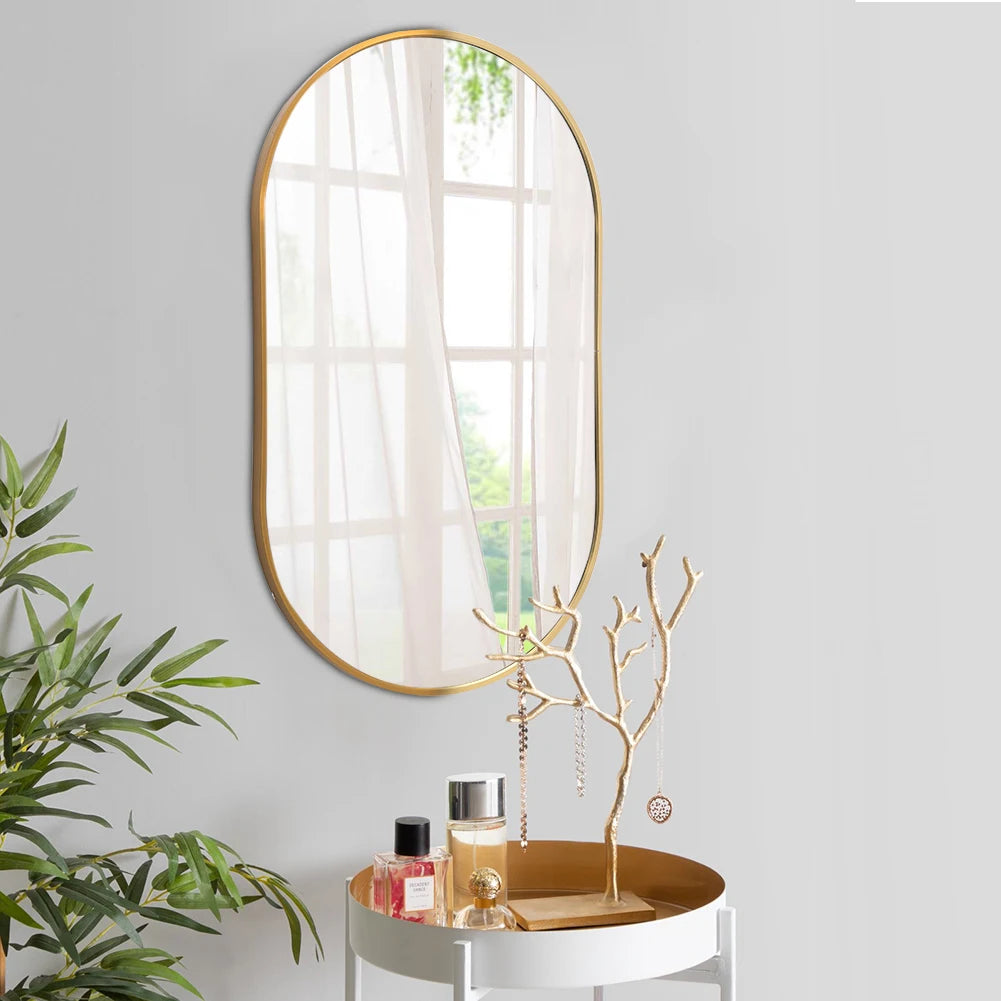 Gold bathroom vanity mirror