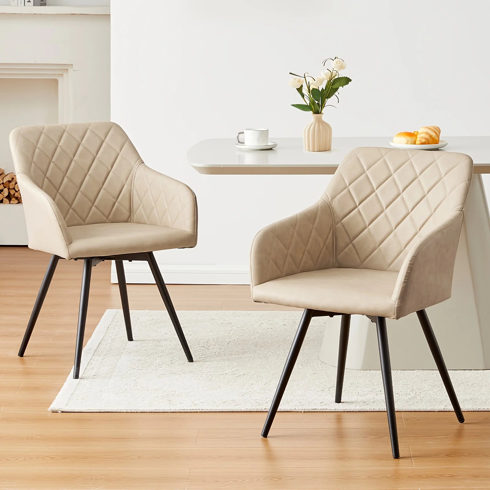 Quilted Swivel Dining Chairs