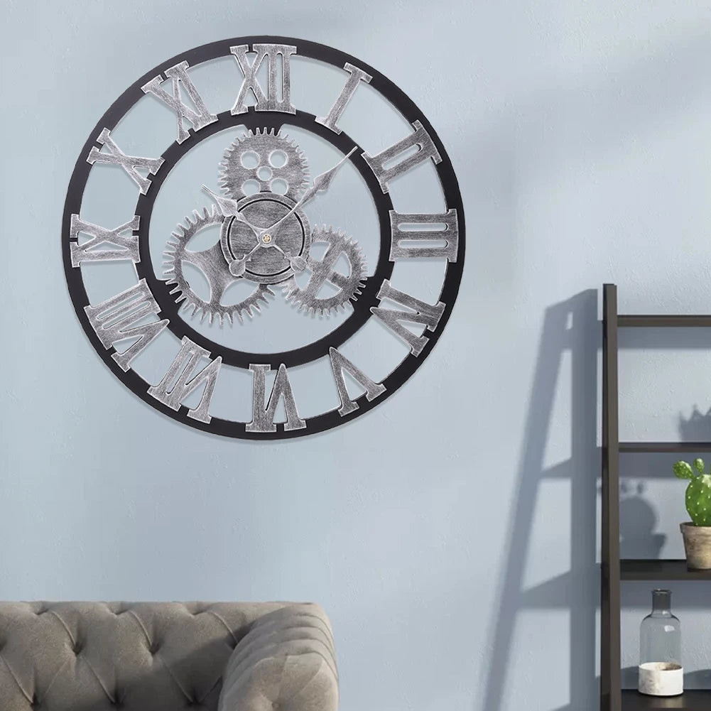 Silver Skeleton Wall Clock
