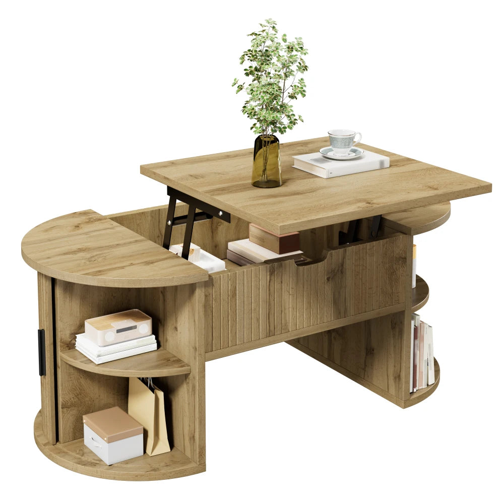 Oval Hidden Storage Coffee Table
