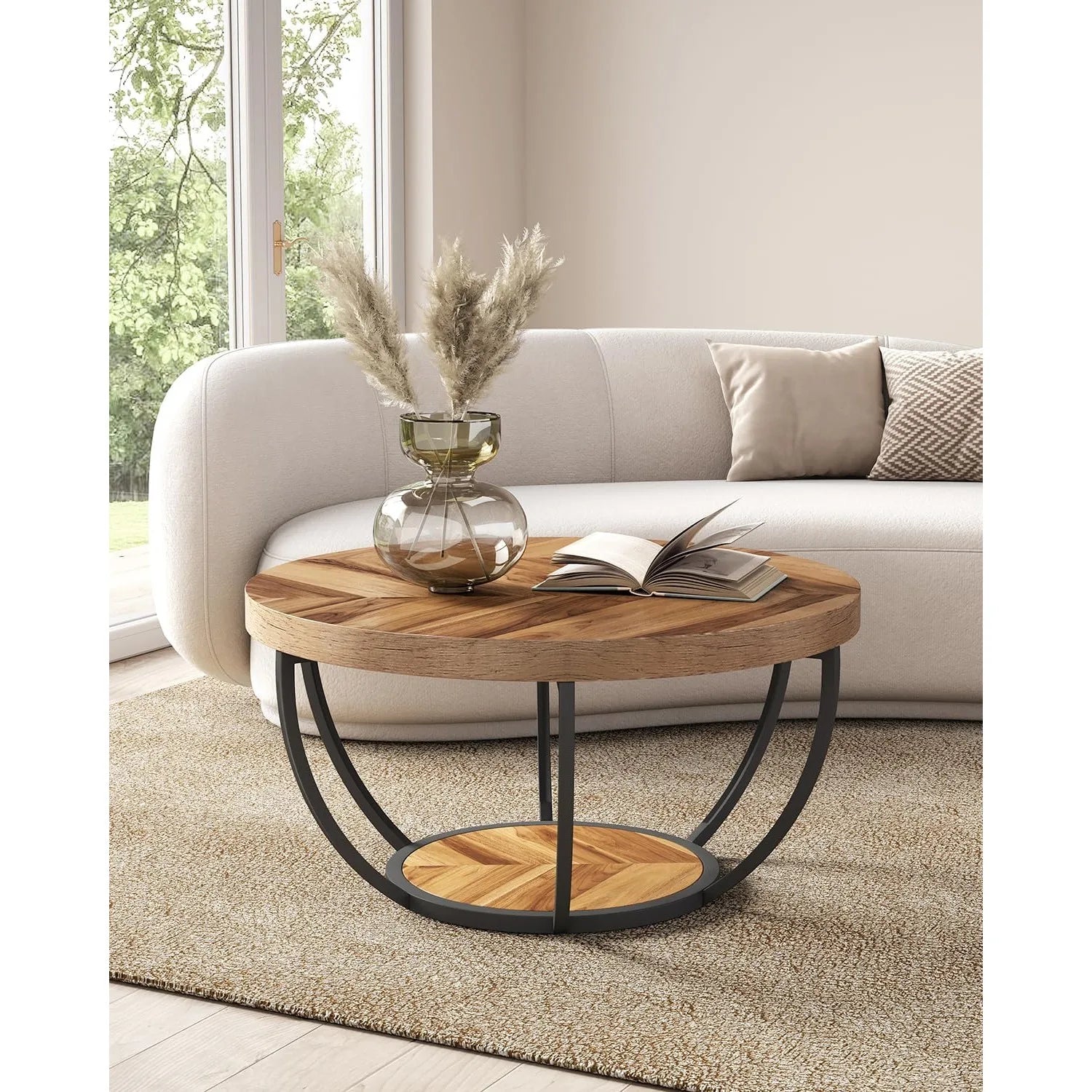 Industrial Wood Accent Coffee Table