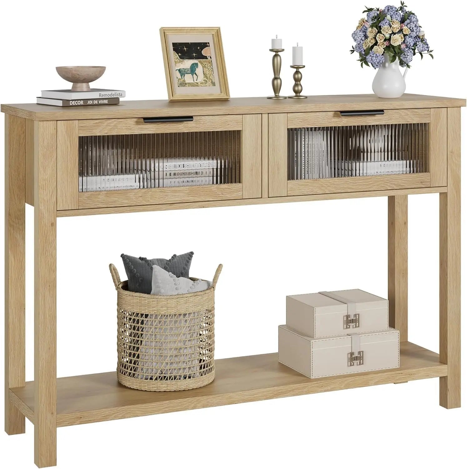 Reeded Console Table
