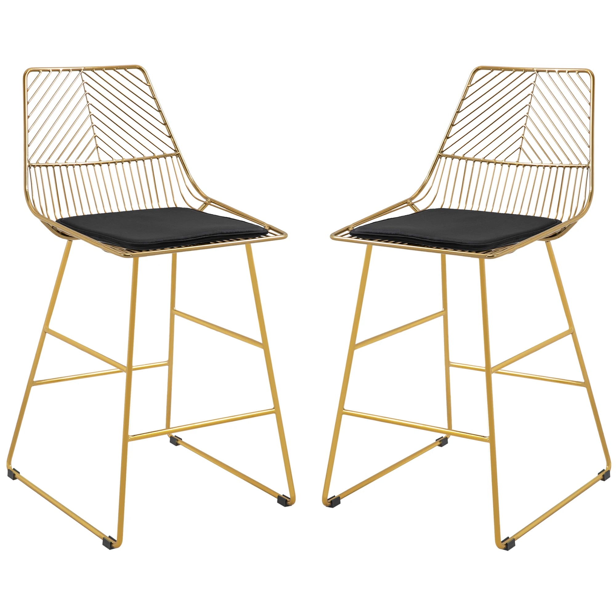 Pair of Geo Metal Barstools