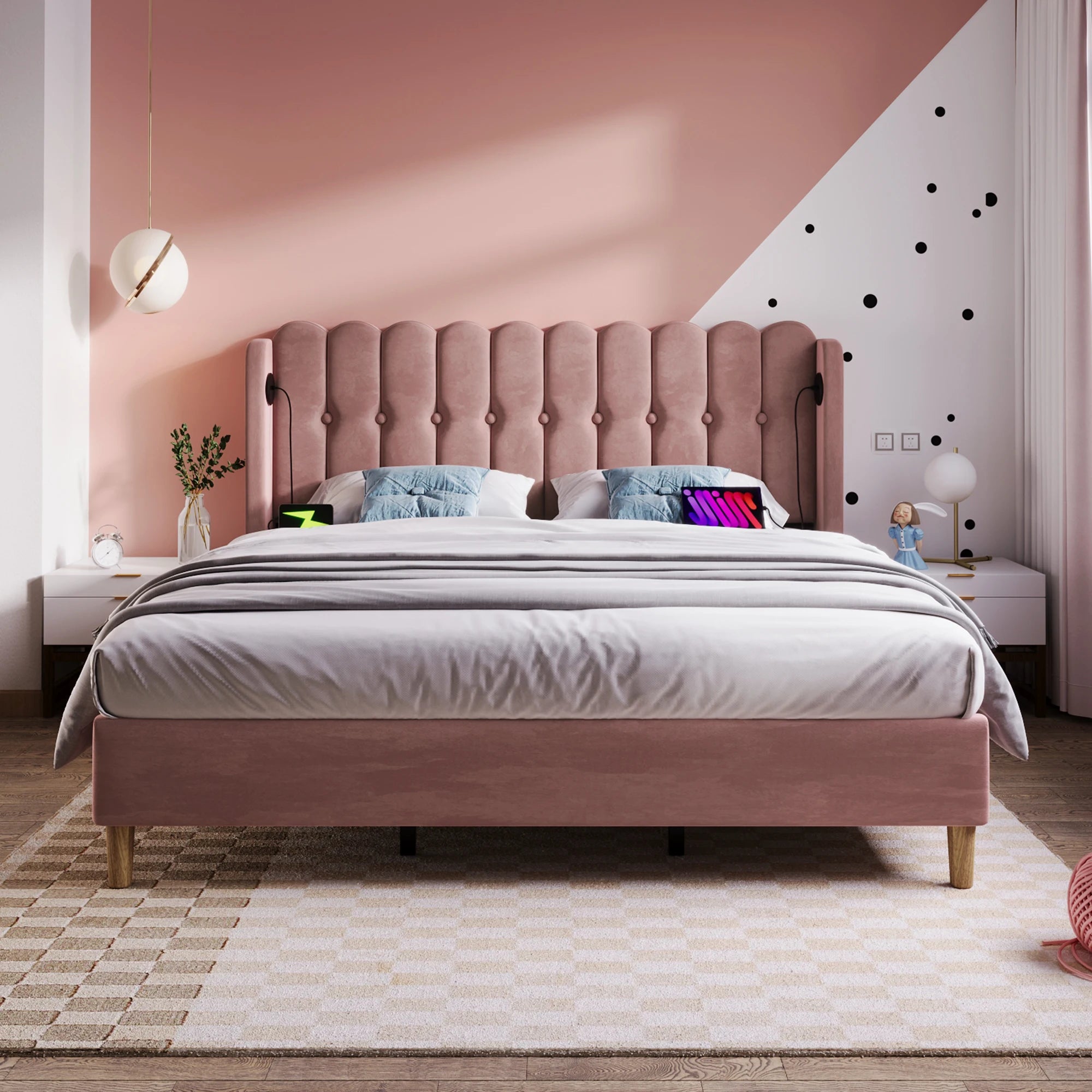 Rosewood Double Pink Bed