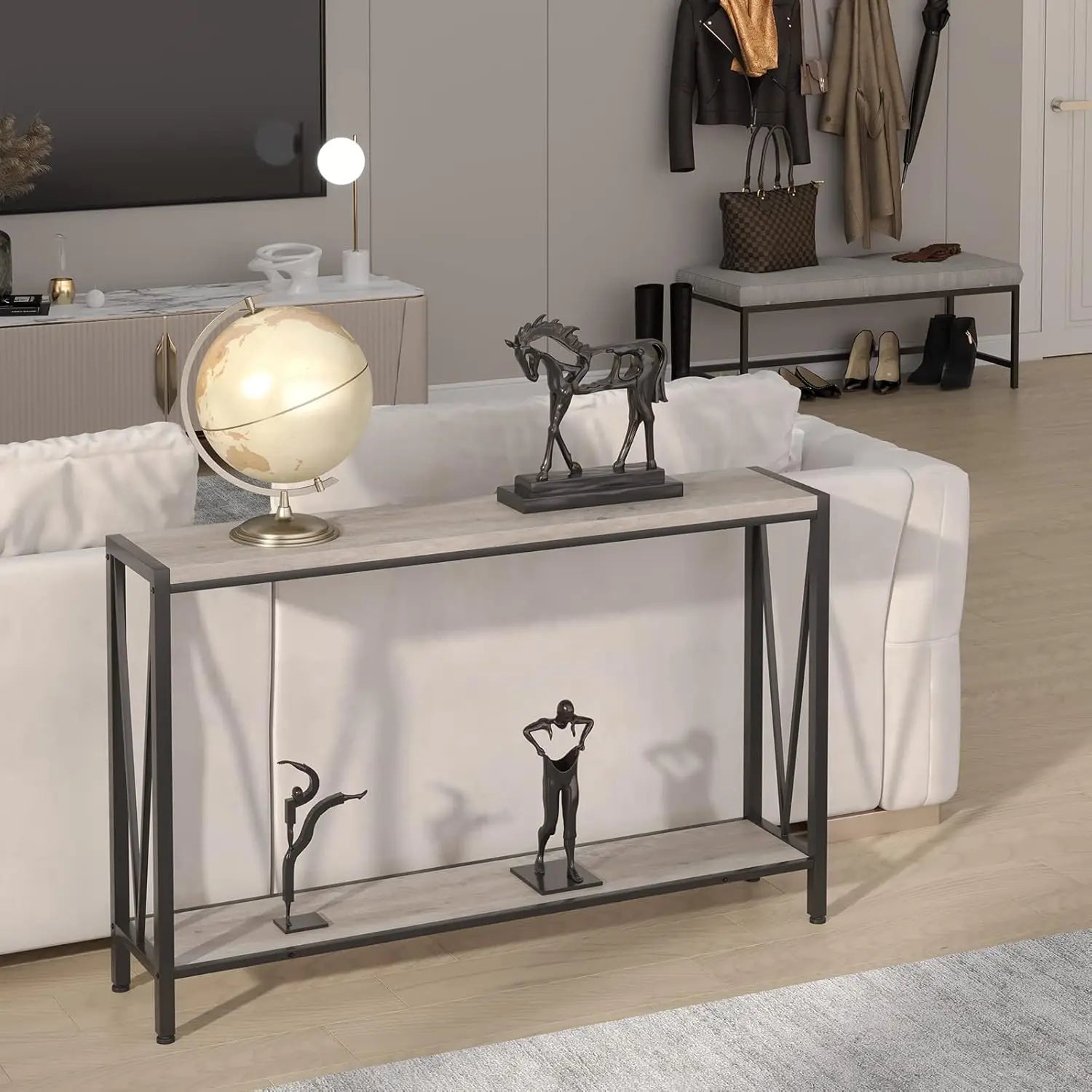 2 Tier Metal Console Table