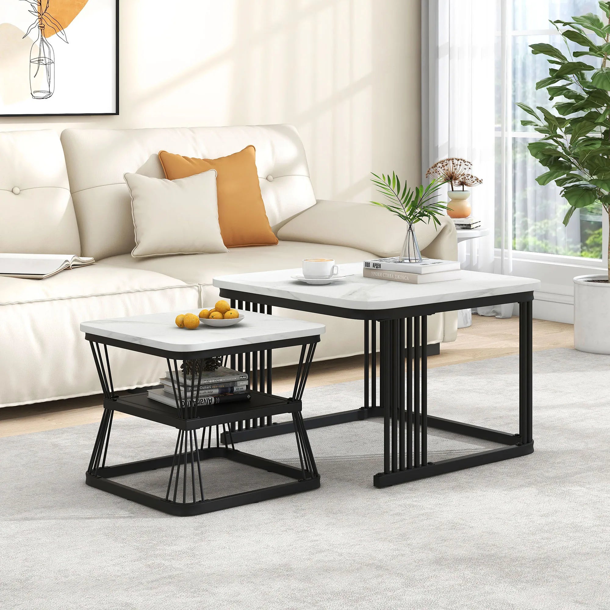 Nest of Square Coffee Table Side Tables