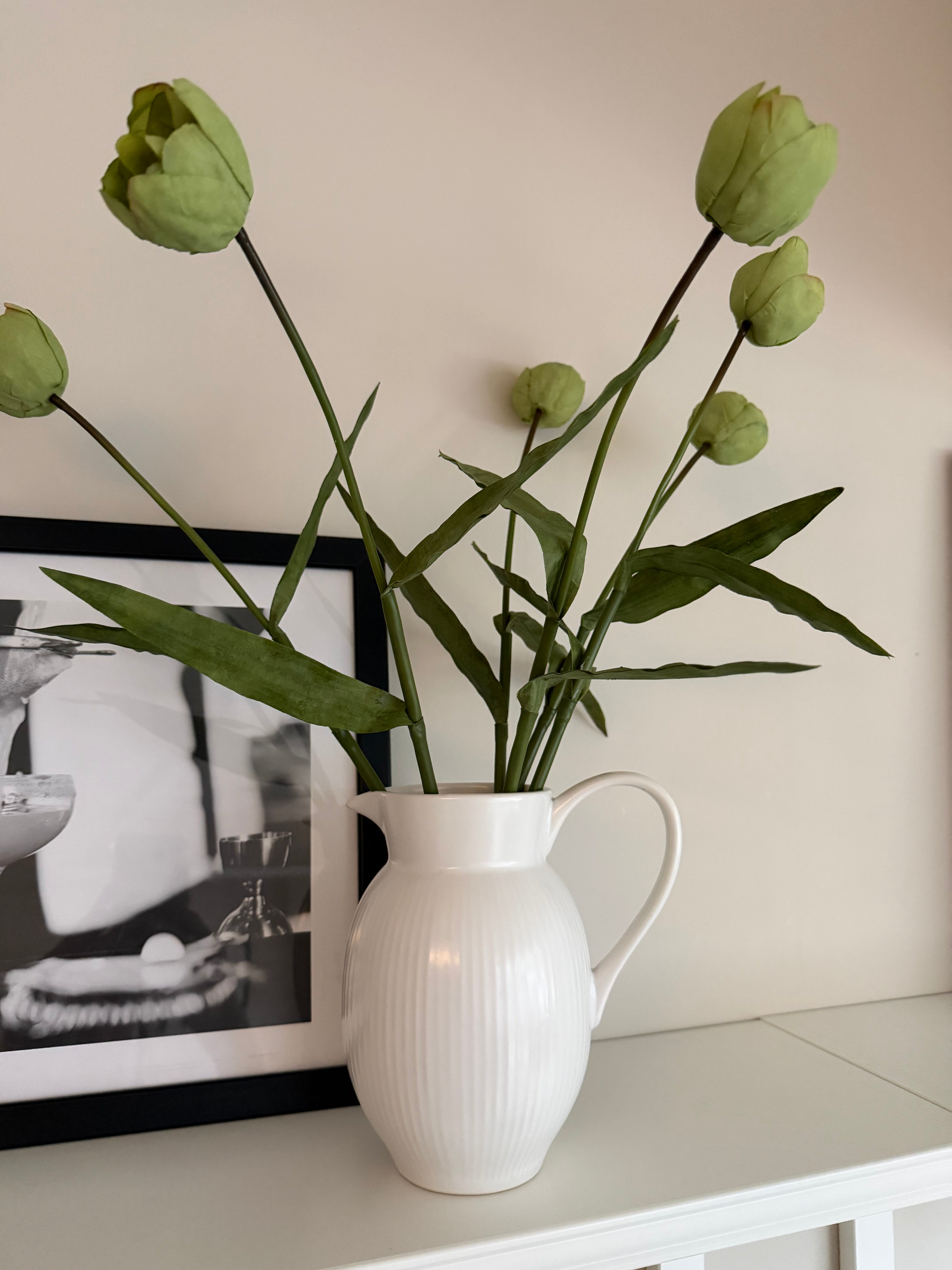 White Ribbed Jug
