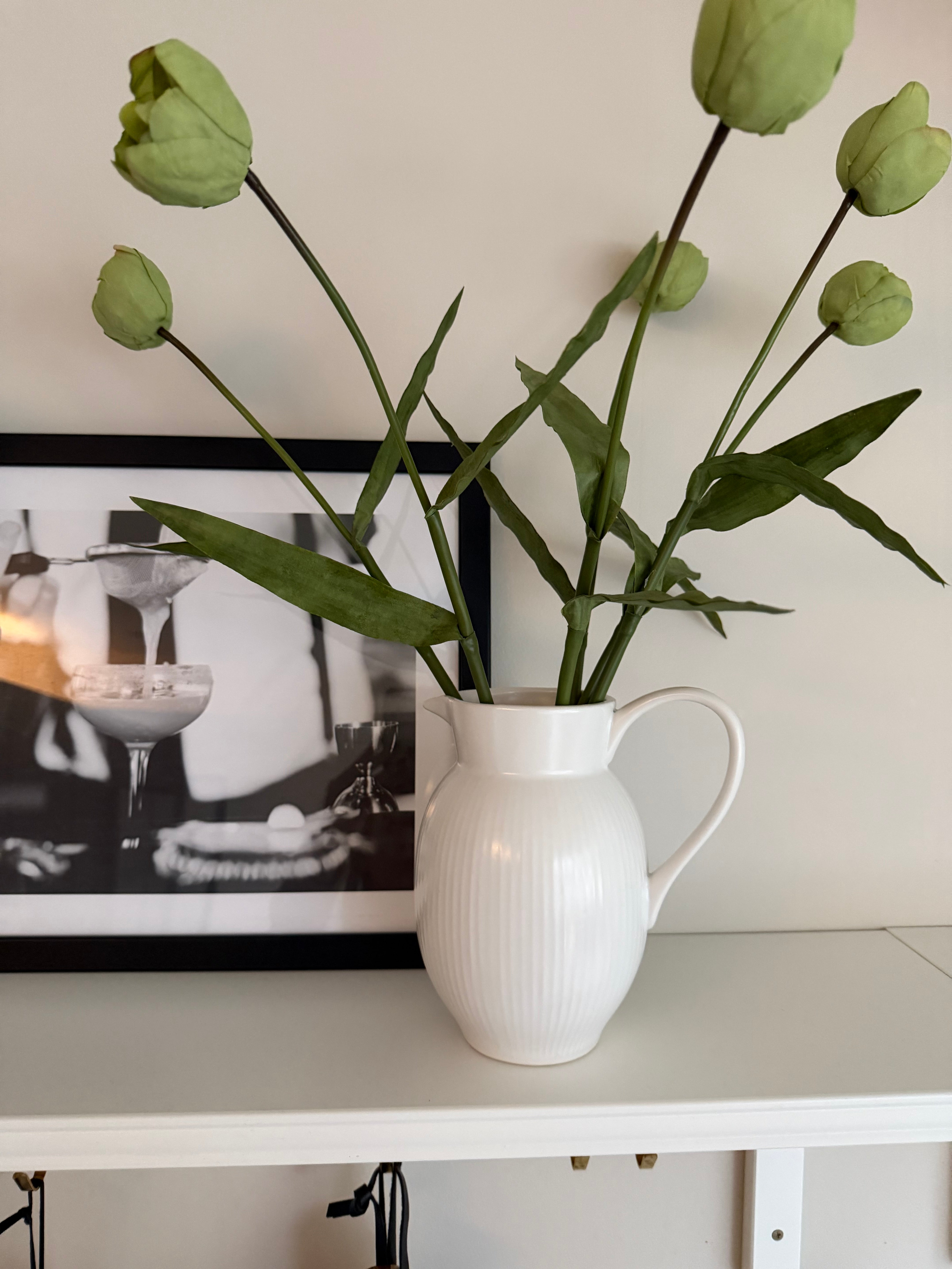 White Ribbed Jug