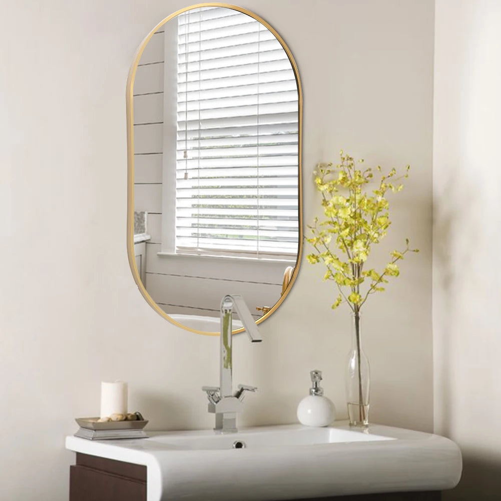 Gold bathroom vanity mirror