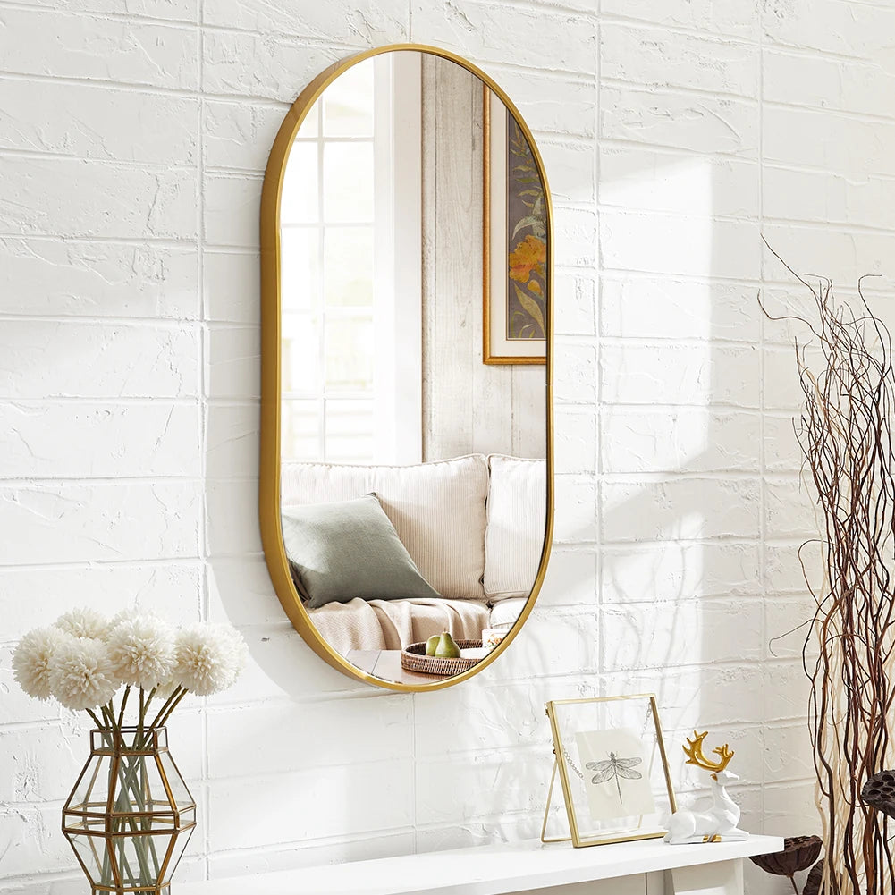 Gold bathroom vanity mirror