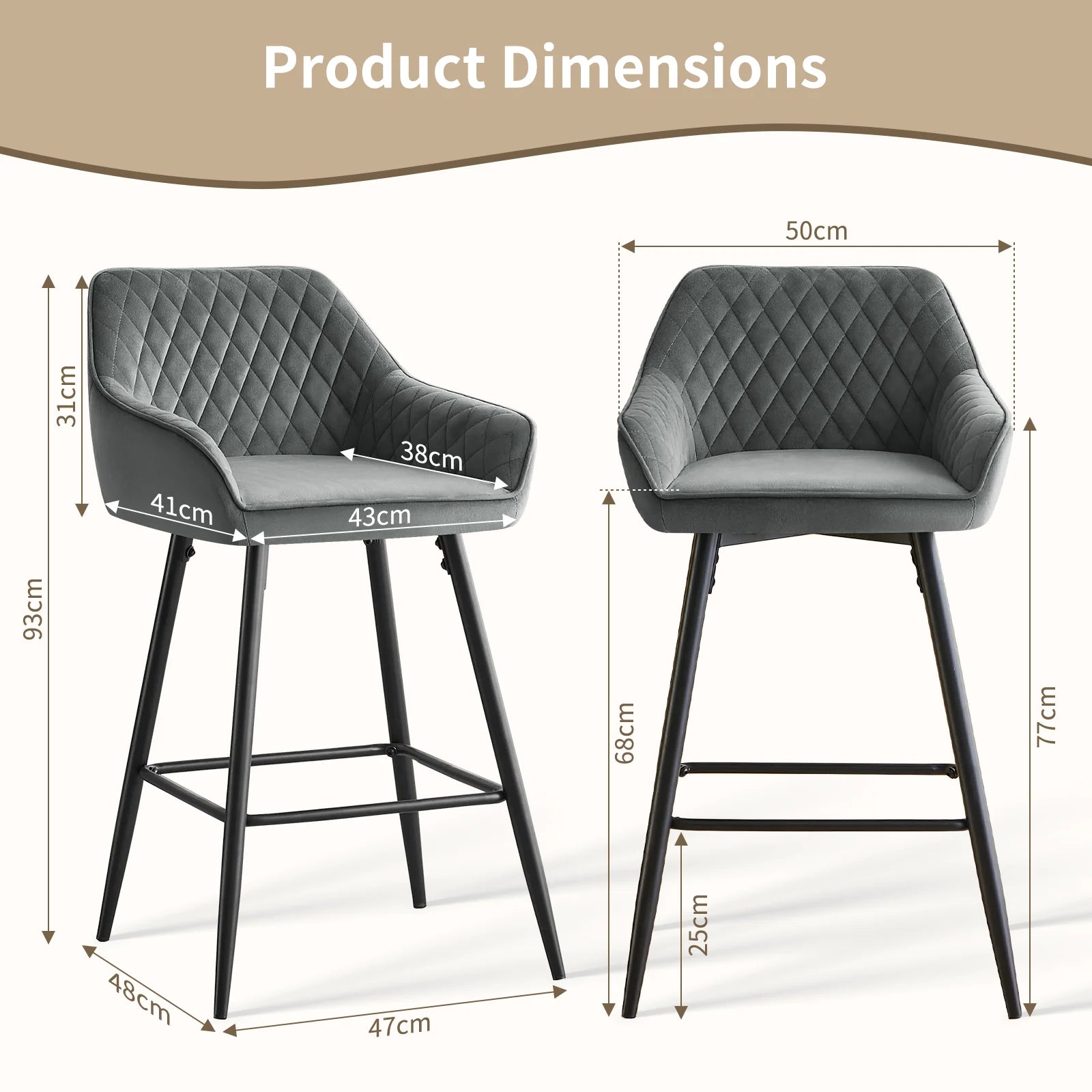 Bar stools Set of 2