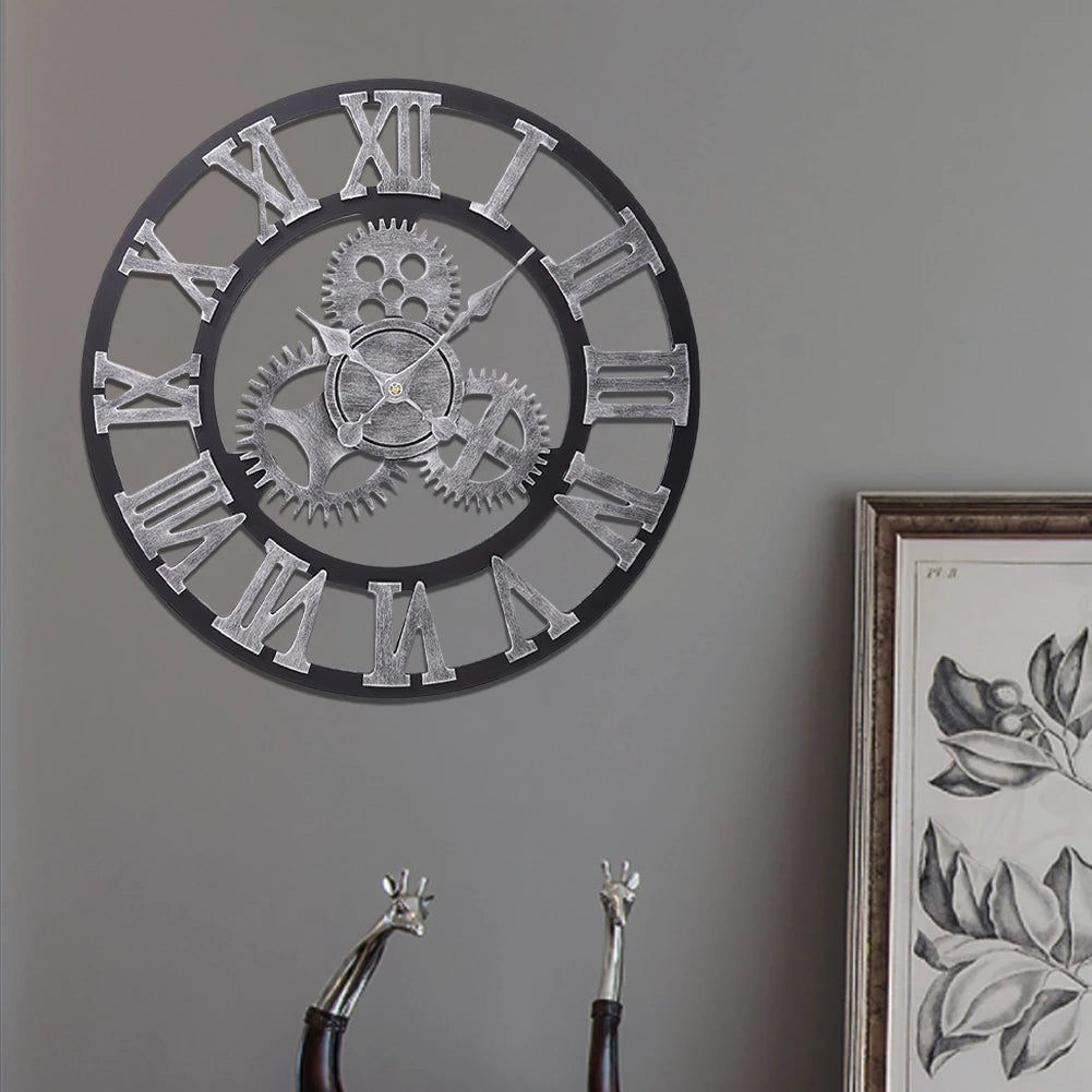 Silver Skeleton Wall Clock
