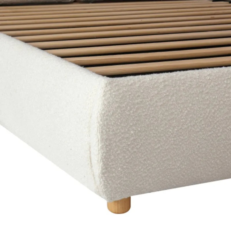 Boucle Ottoman Double Storage Bed