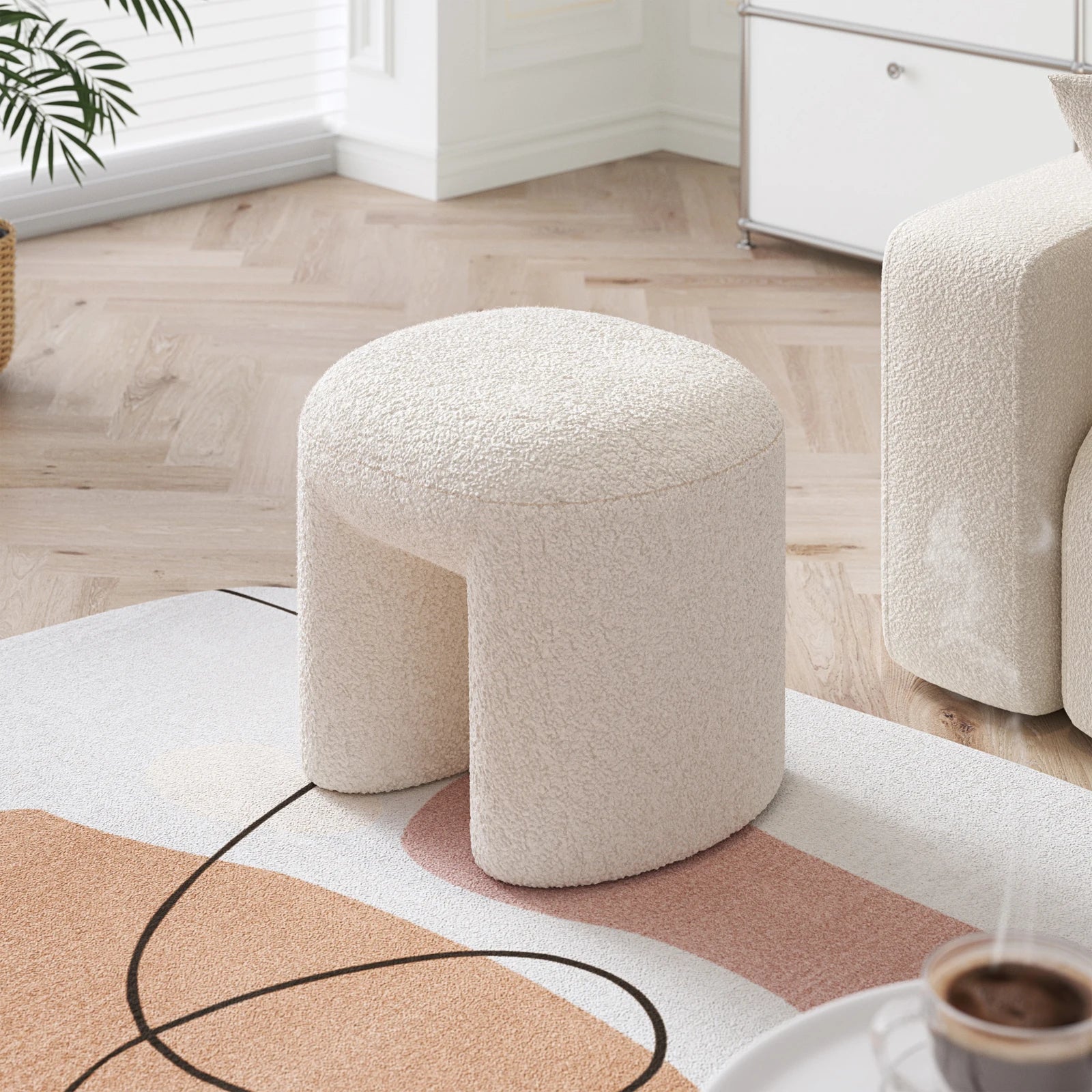 Modern decorative Boucle stool