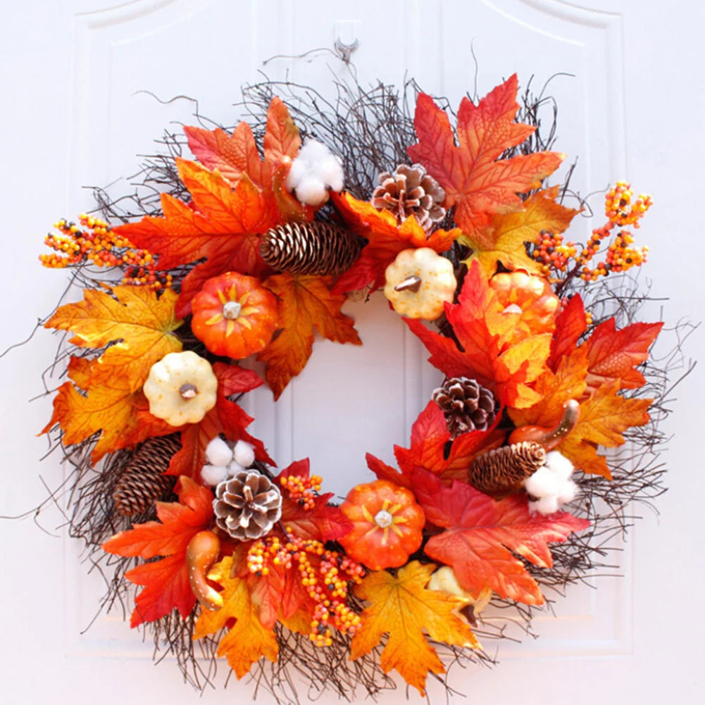 Autumnal Halloween Pumpkin Wreath