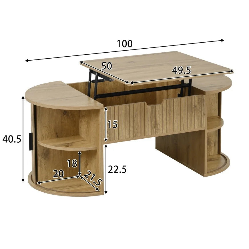 Oval Hidden Storage Coffee Table