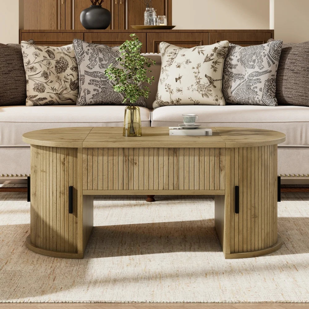 Oval Hidden Storage Coffee Table