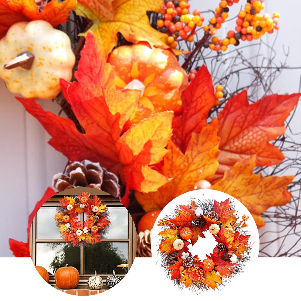 Autumnal Halloween Pumpkin Wreath