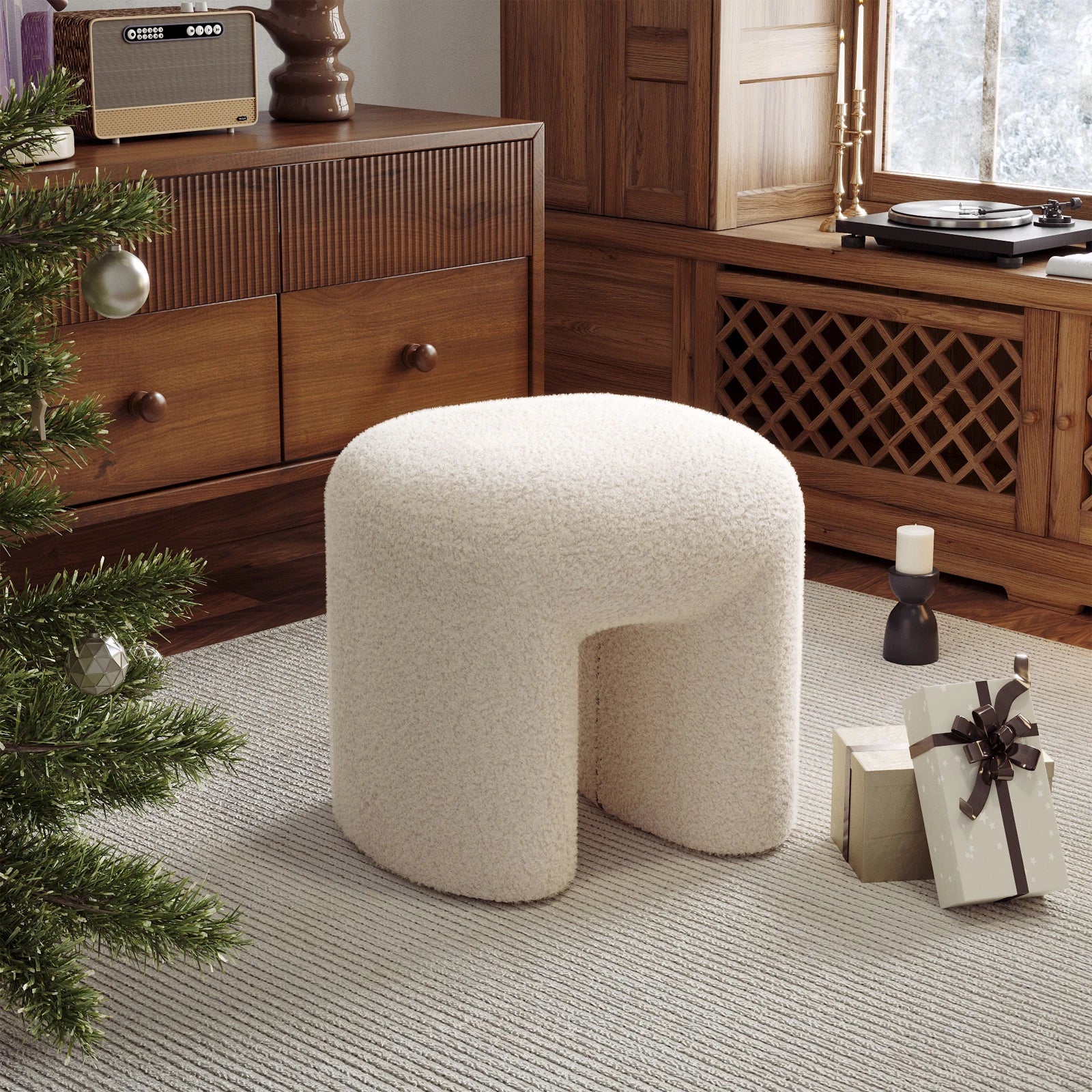 Modern decorative Boucle stool