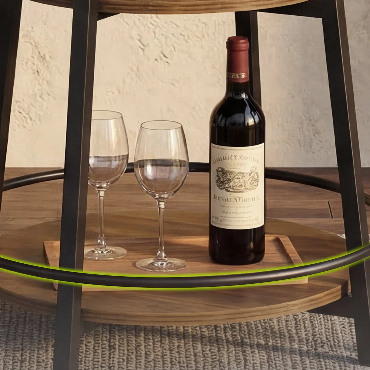 3-Tier Round Rustic Bar Table