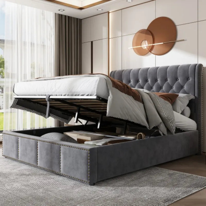 The Corner Studded King Storage Bed