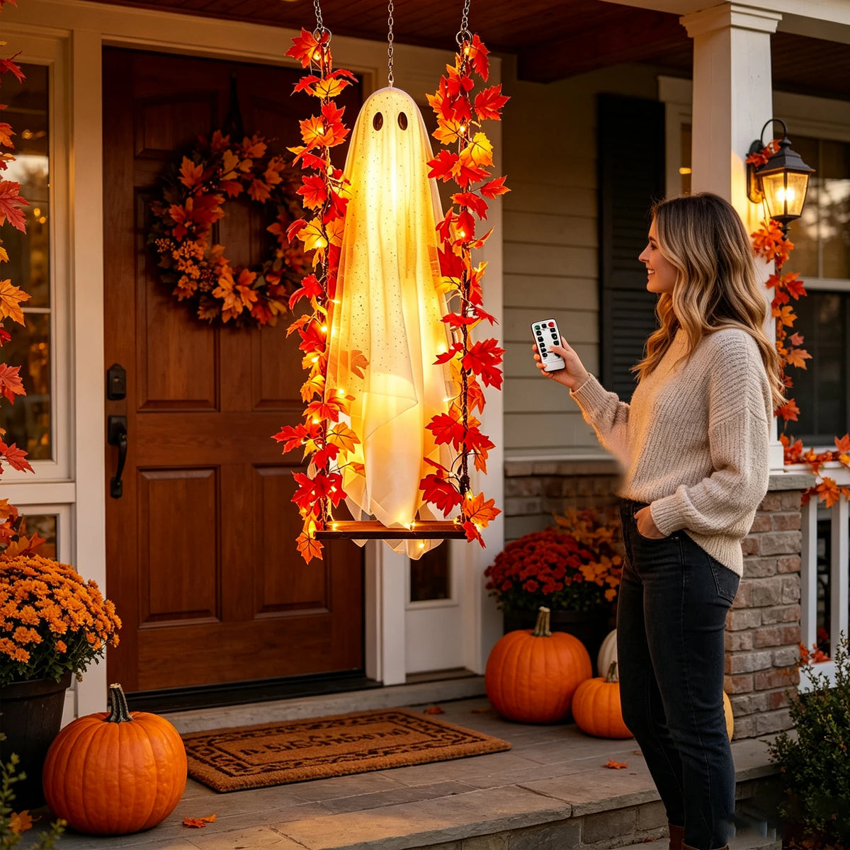 Halloween swinging light up Ghost