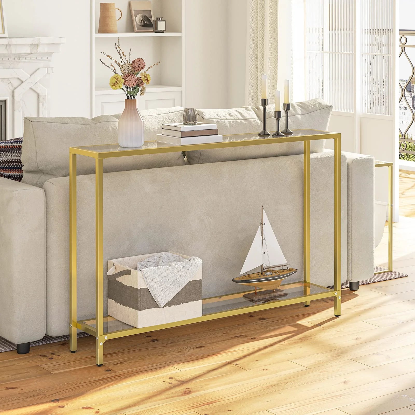 Gold Console Table