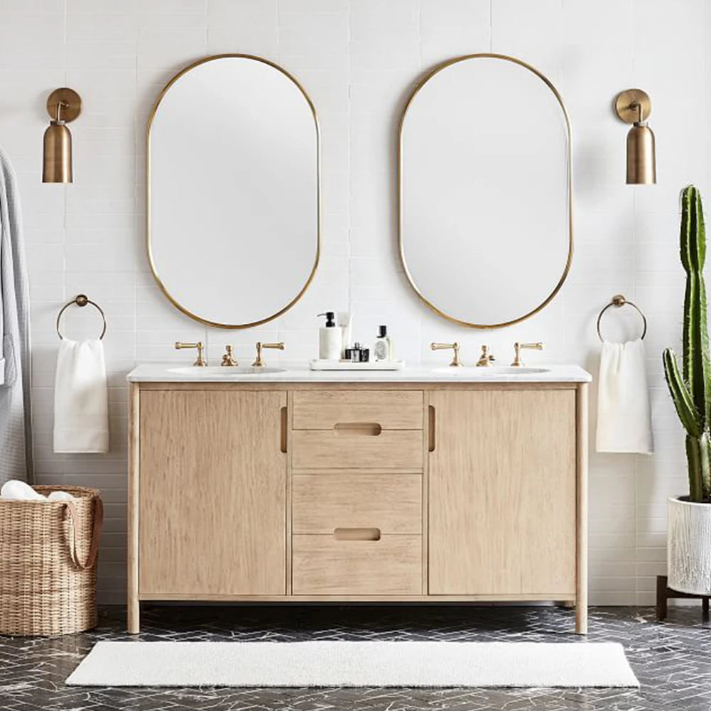 Gold bathroom vanity mirror