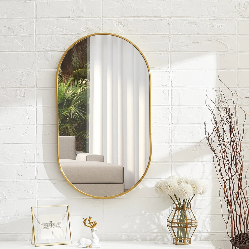 Gold bathroom vanity mirror