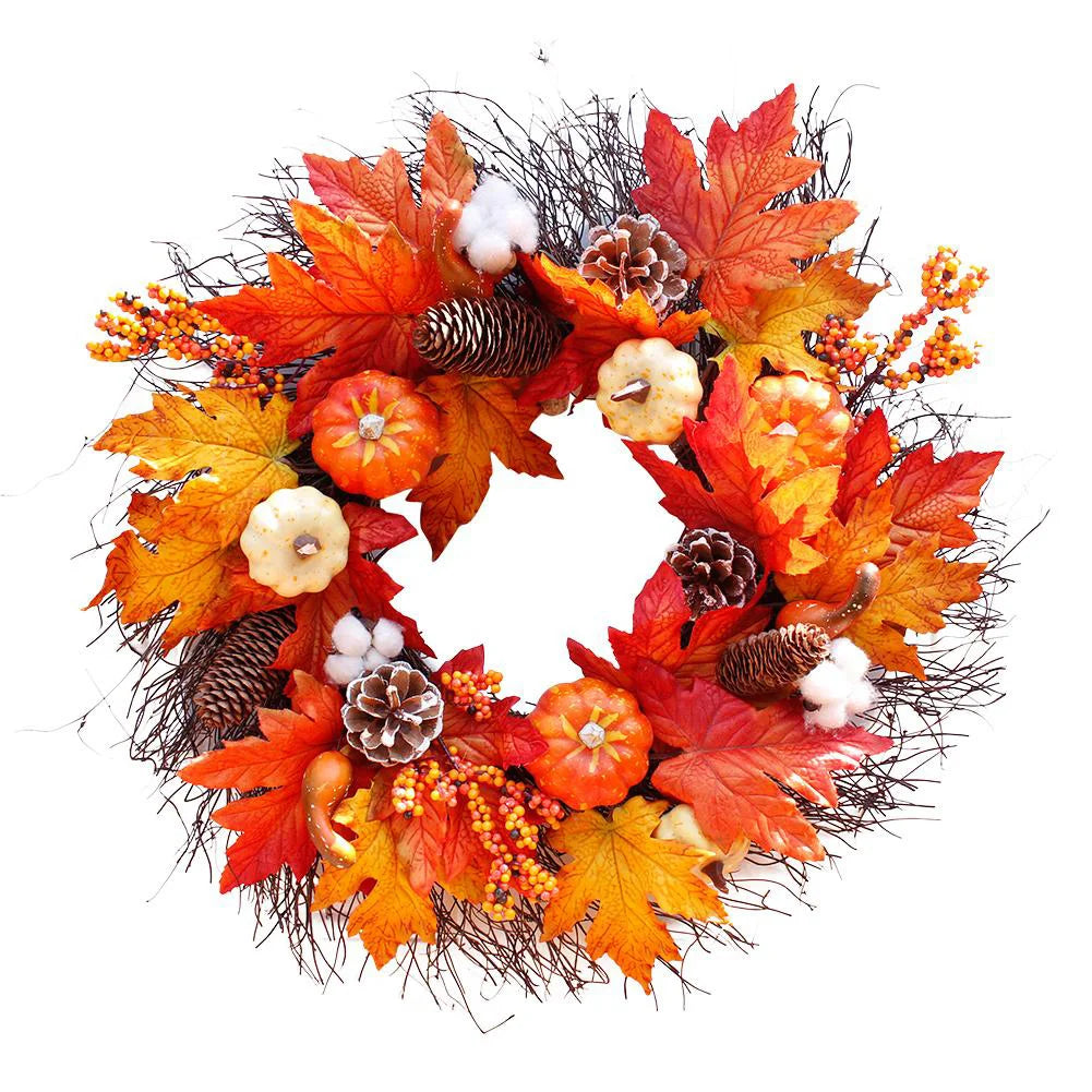 Autumnal Halloween Pumpkin Wreath
