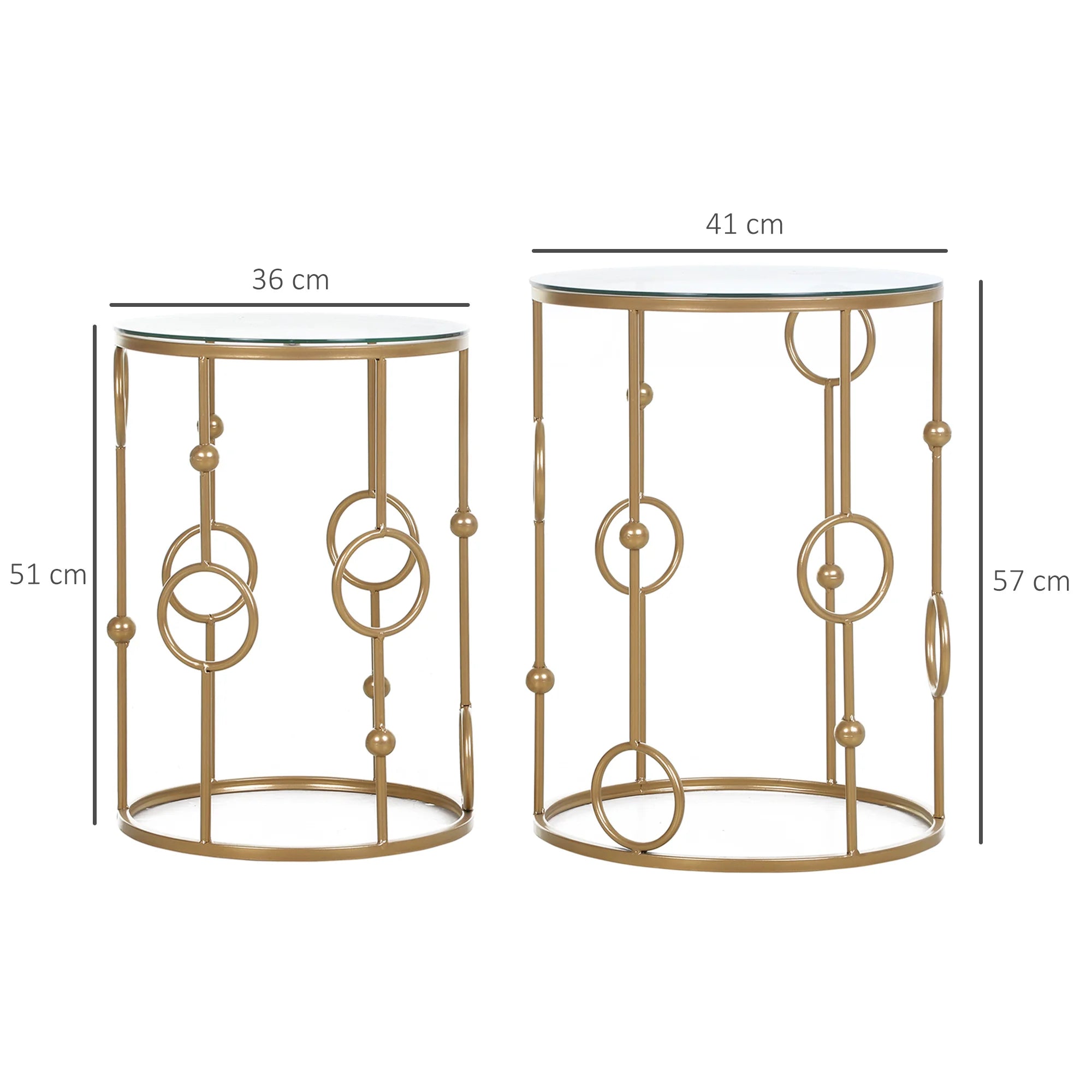 2 Gold Nesting Side Tables