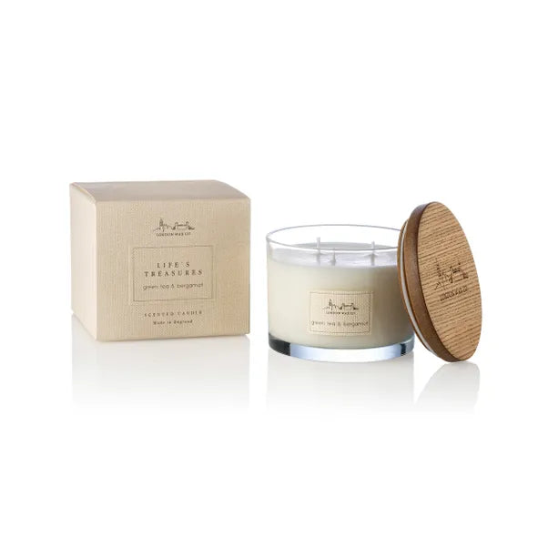 The London Wax Co Green Tea & Bergamot 3 Wick Candle